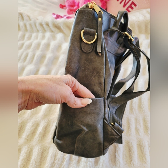 New Faux Leather Backpack - Picture 7 of 9